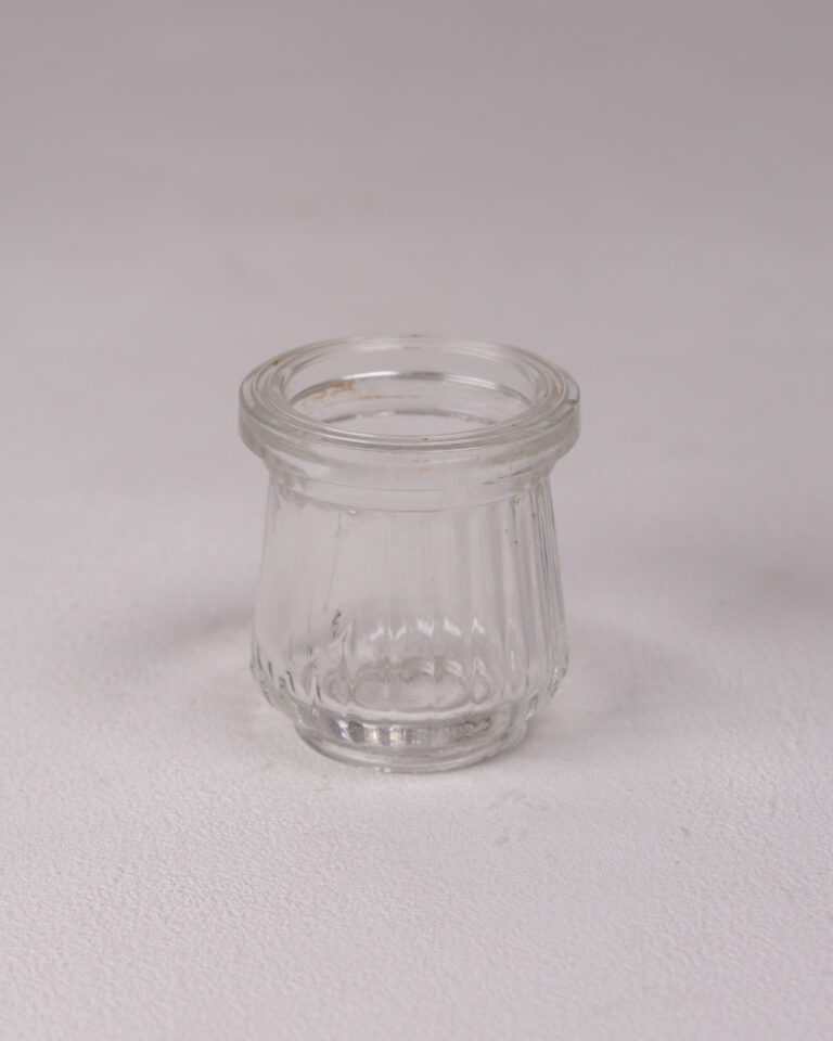 Vintage Clear Glass Jar with Ribbed Detail - Small