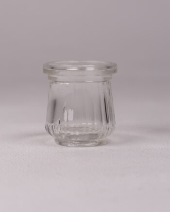 Vintage Clear Glass Jar with Ribbed Detail – Small