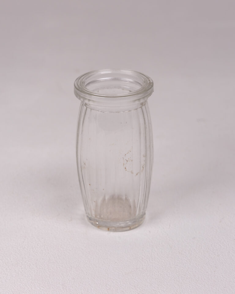 Vintage Clear Glass Ribbed Barrel Jar - Small