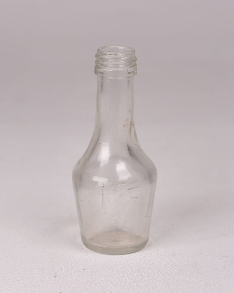 Vintage Clear Glass Bottle with Threaded Neck - Small