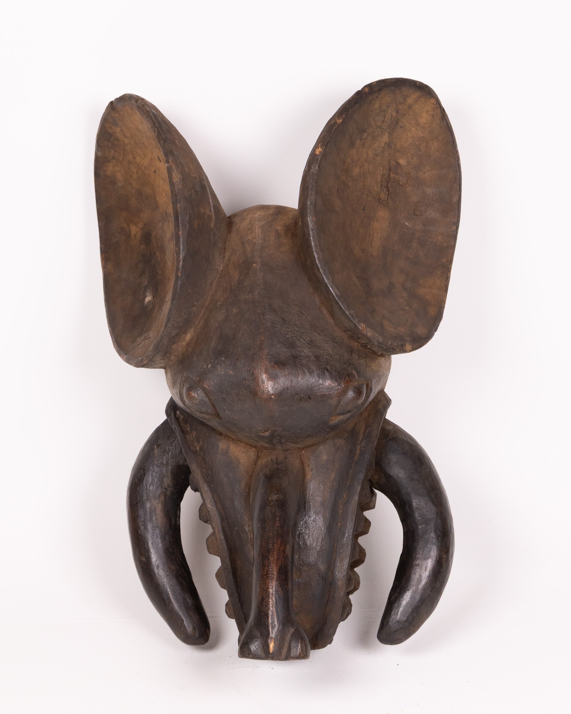 Tribal Wooden Animal Mask, Carved Decorative Sculpture, Primitive Style