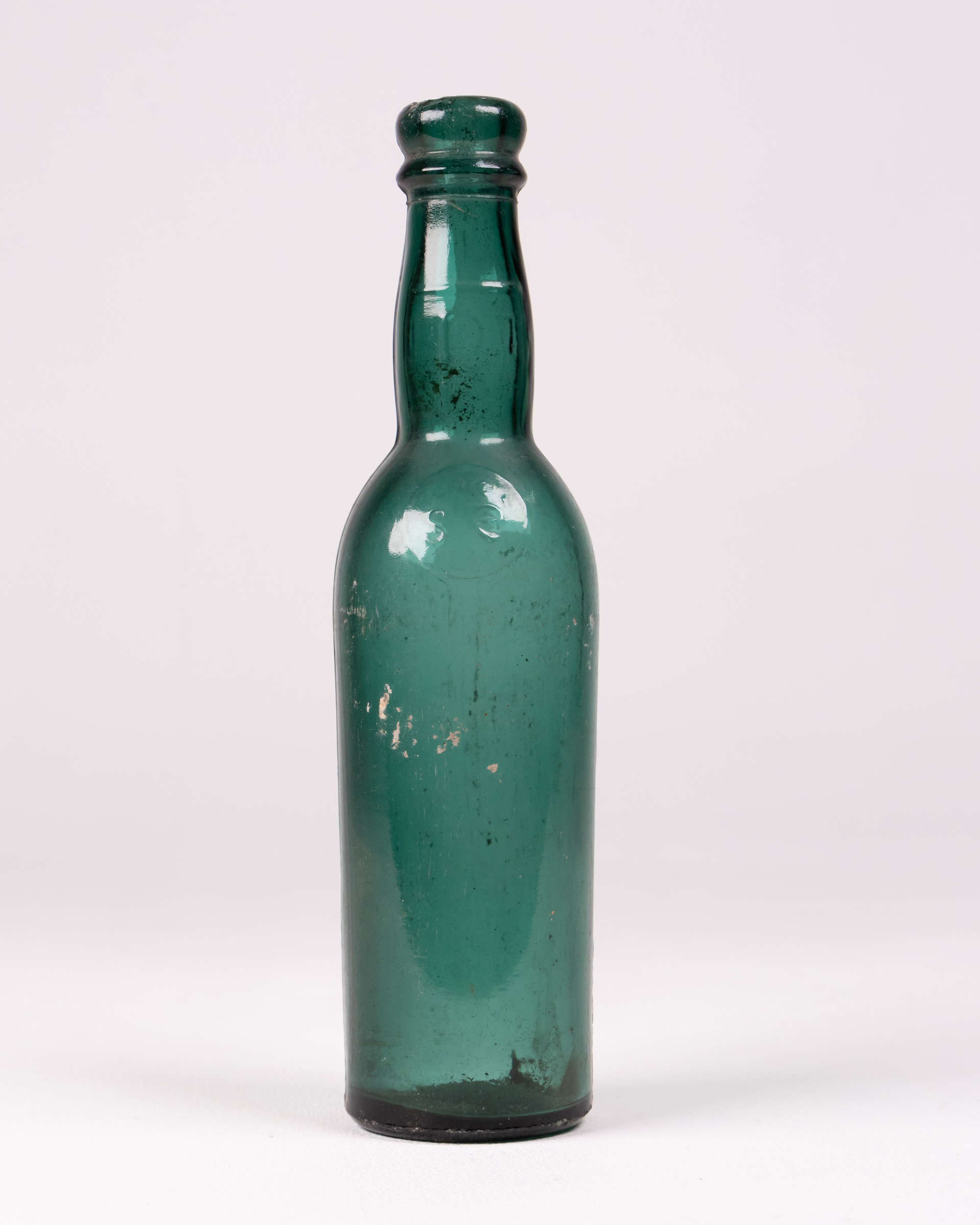 Vintage Green Glass Bottle, Decorative Collectible Bottle, Home Decor