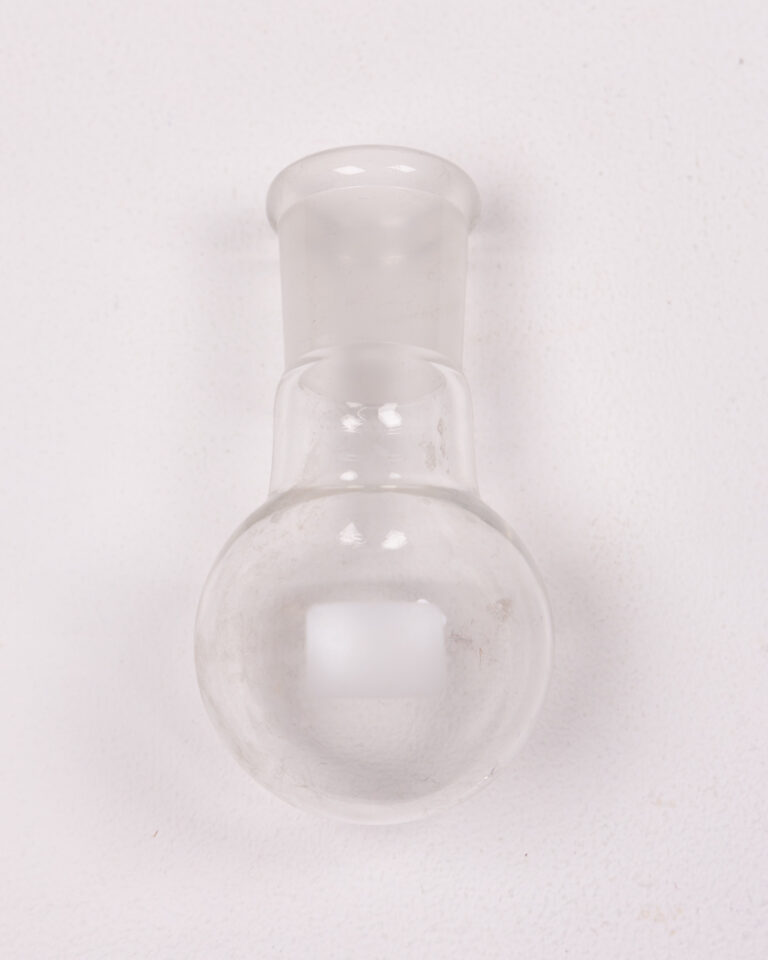 Vintage Clear Glass Round Bottom Lab Flask Scientific Decor