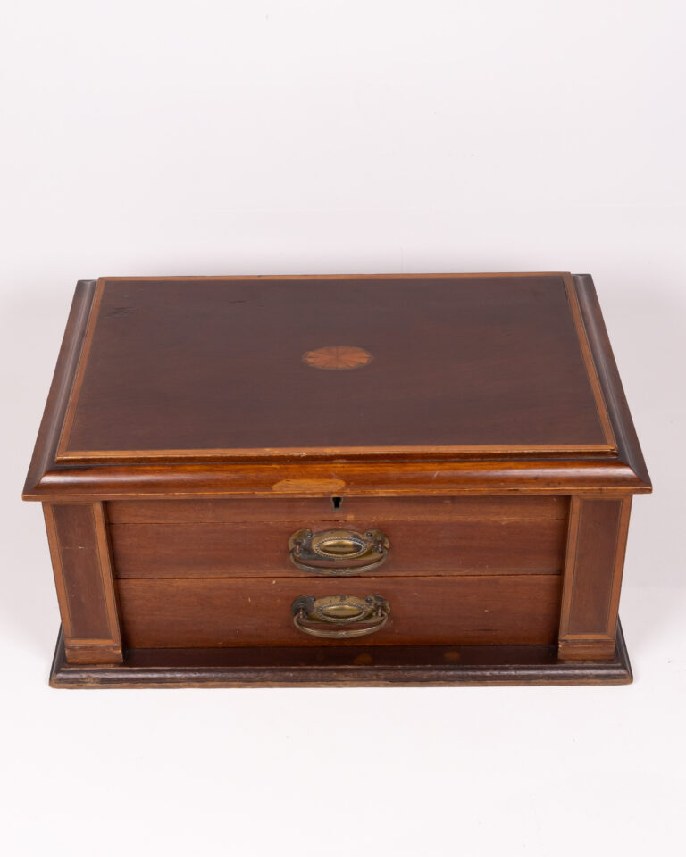 Vintage Walker & Hall Sheffield Wooden Cutlery Box with Drawers