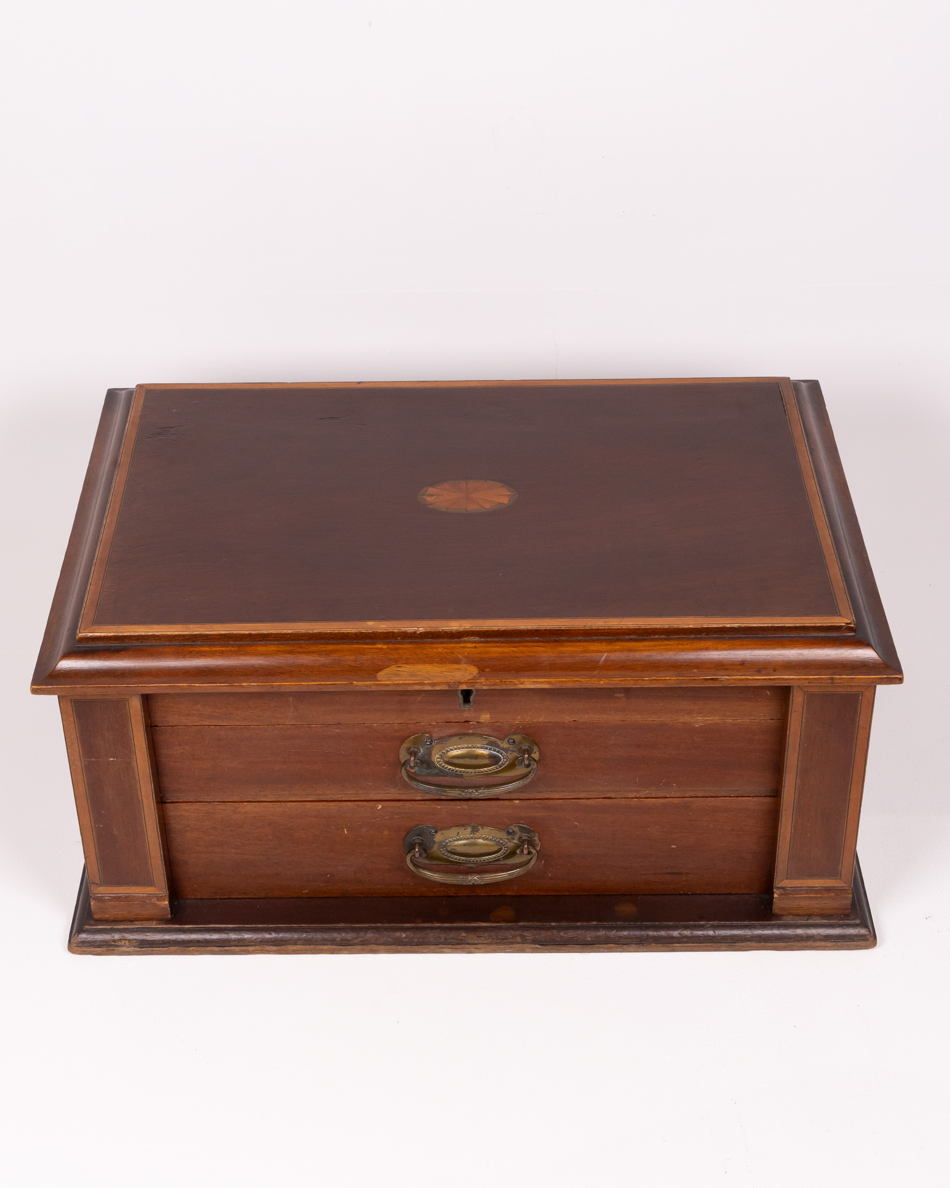 Vintage Walker & Hall Sheffield Wooden Cutlery Box with Drawers