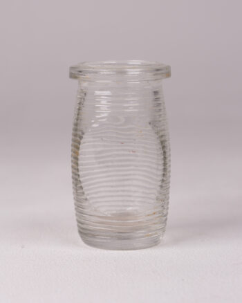 Vintage Clear Glass Ribbed Jar with Smooth Rim – Small