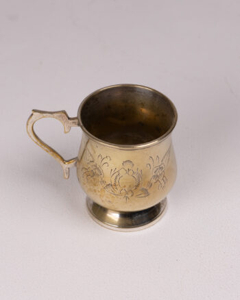 Vintage Silver Plated Child’s Drinking Cup with Bird & Floral Design