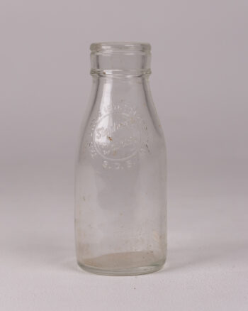 Vintage Stephen’s Dairies Clear Glass Milk Bottle with Embossed Logo