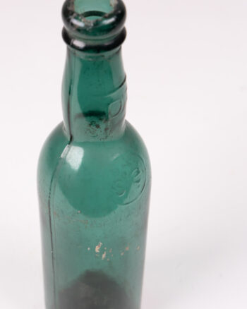 Vintage Green Glass Bottle, Decorative Collectible Bottle, Home Decor