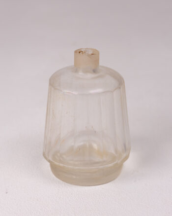 Vintage Clear Glass Ribbed Bottle with Frosted Finish – Small
