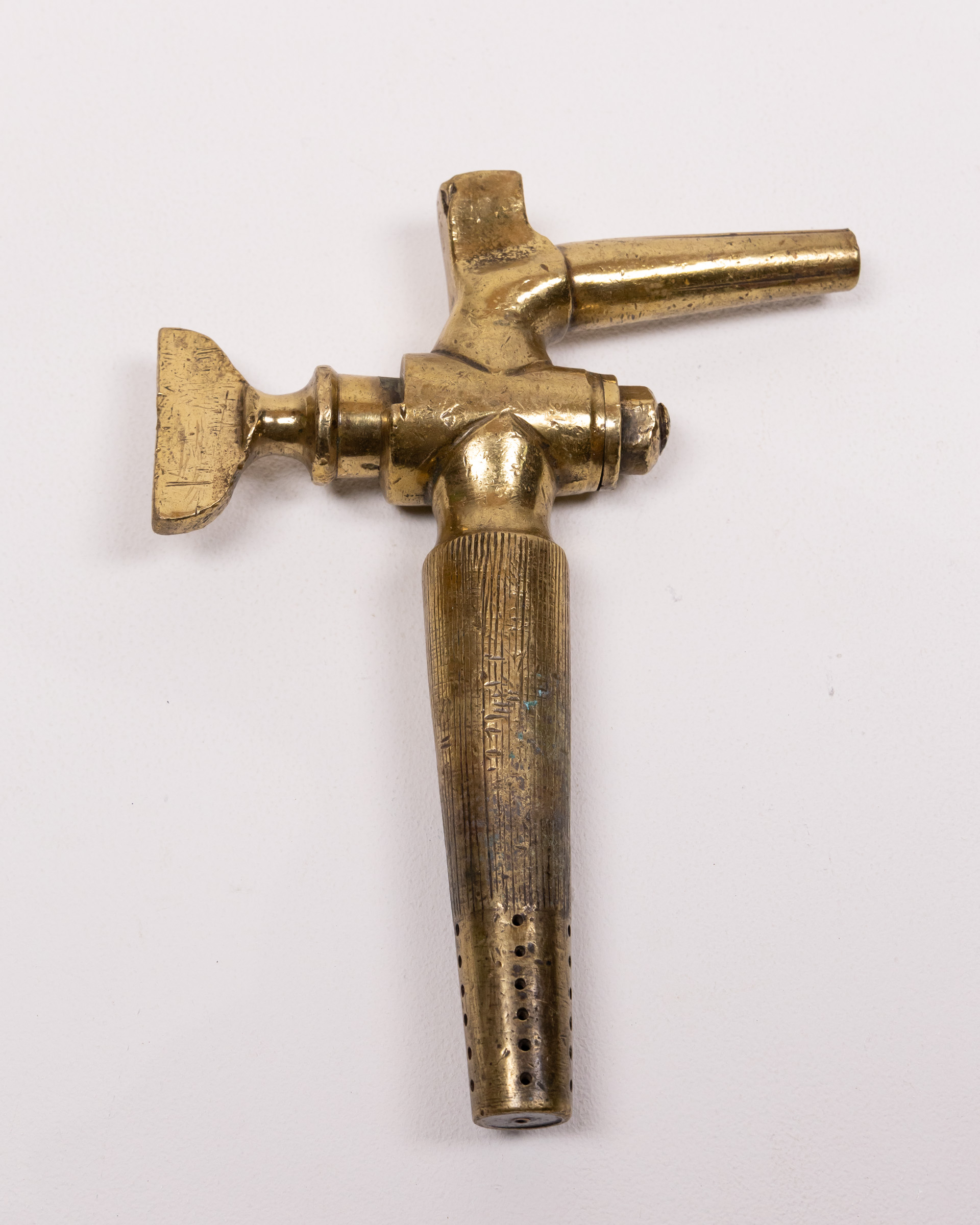 Vintage Brass Beer Tap with Winged Handle, Pub Decor