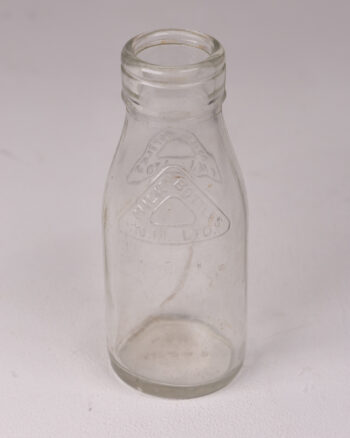 Vintage Clear Glass Milk Bottle with ‘MILK BOTTLES (N.I.) LTD’ Embossed Logo
