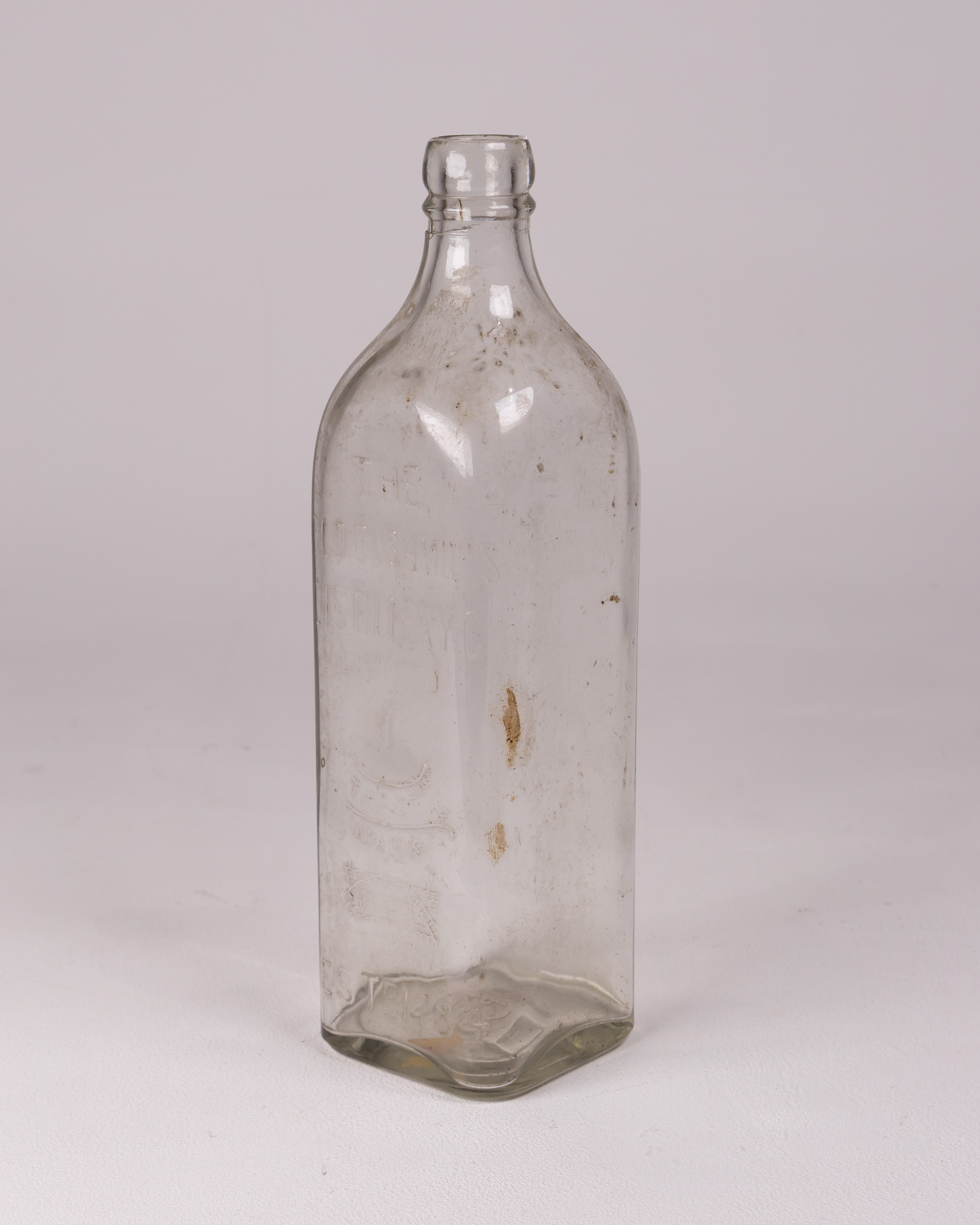 Vintage Old Bushmills Distillery Glass Bottle, Established 1784