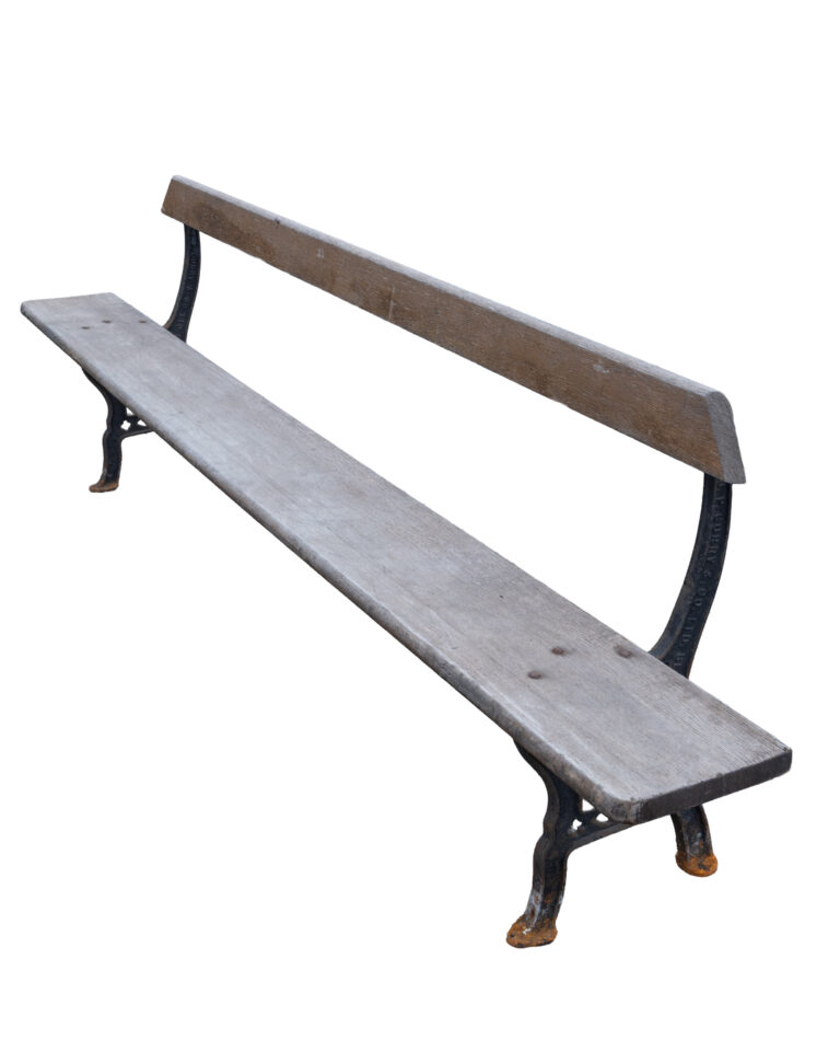 Vintage A.P. Corry & Co. Belfast Reclaimed Cast Iron & Wood Garden Bench