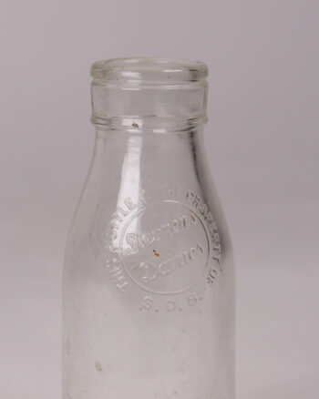 Vintage Stephen’s Dairies Clear Glass Milk Bottle with Embossed Logo