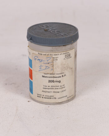 Vintage Flagyl Plastic 200mg Tablets Container with Original Label