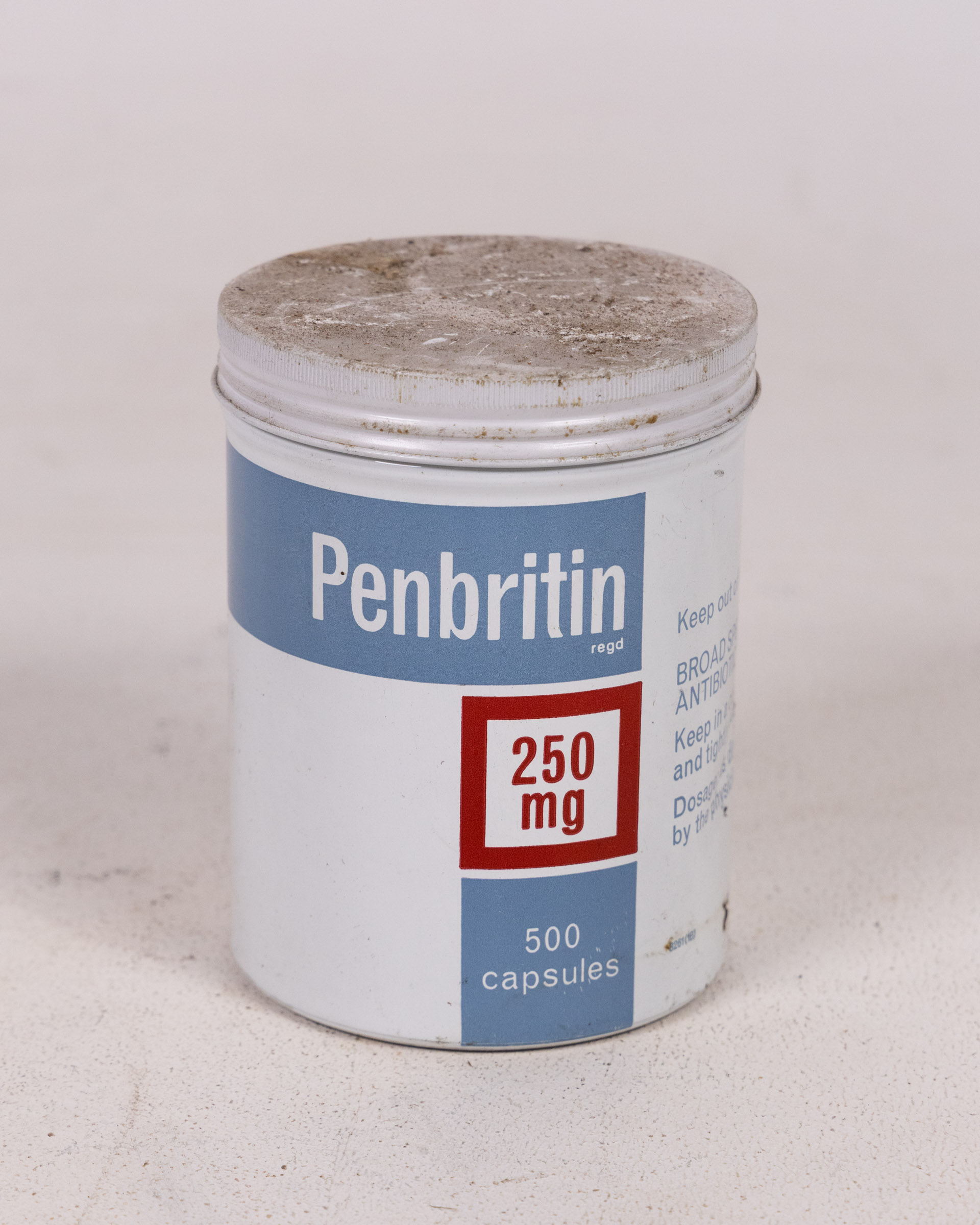 Vintage Beecham Penbritin Ampicillin Metal Pharmaceutical Tin