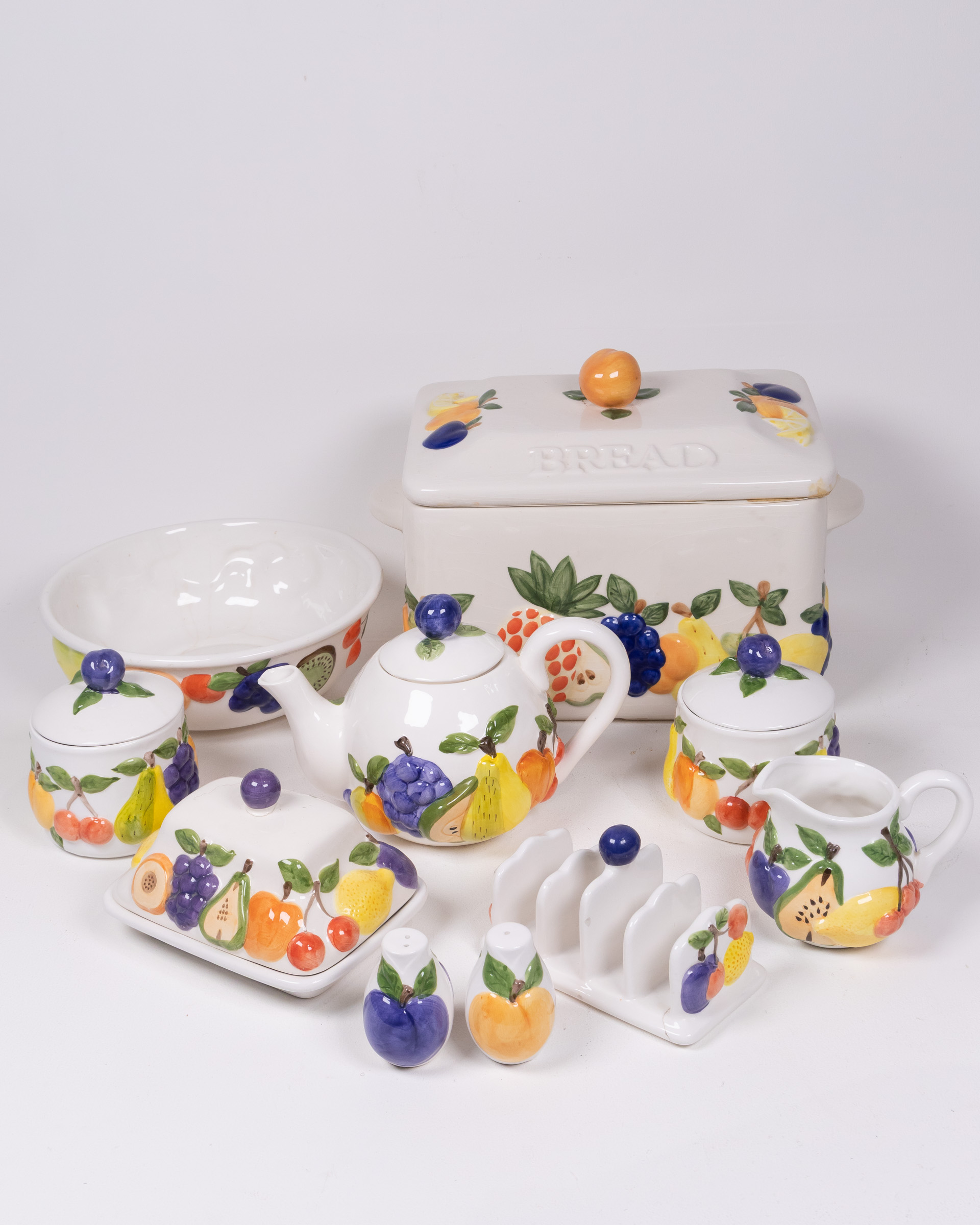 Rayware By Design Ceramic Kitchenware Set with Fruit Motif – 10-Piece