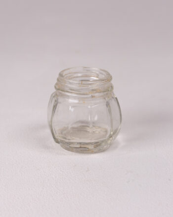 Small Clear Glass Decorative Jar with Ribbed Design