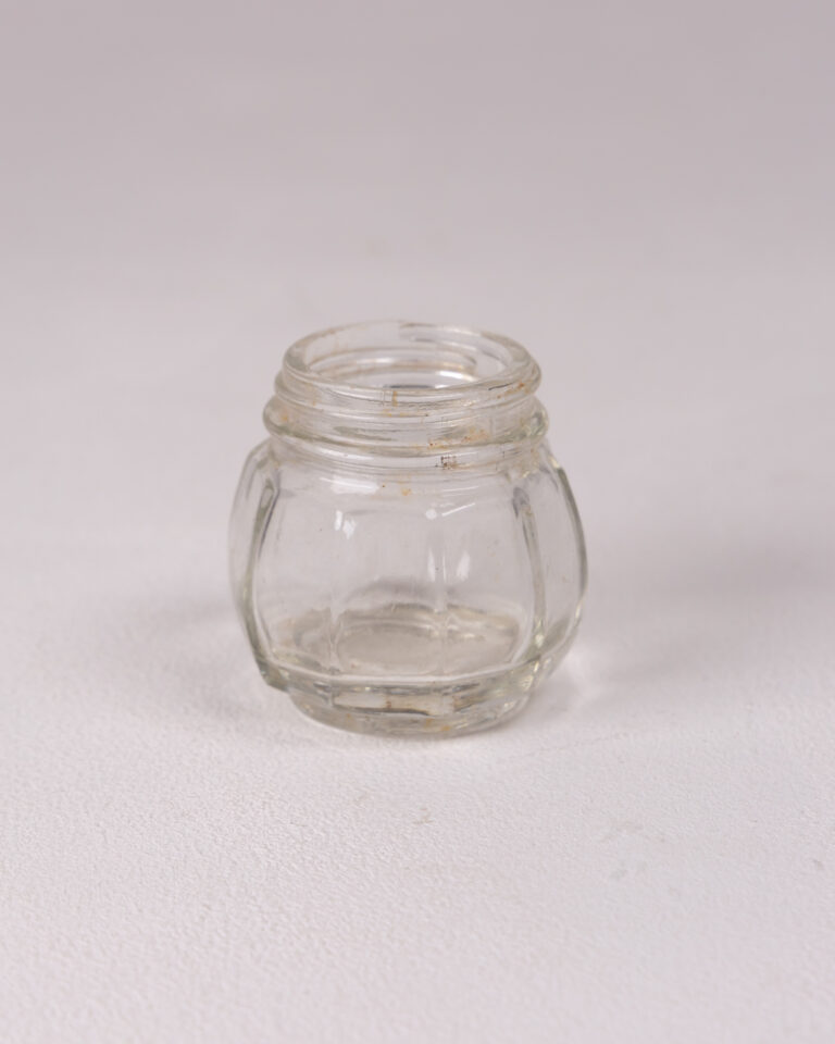Small Clear Glass Decorative Jar with Ribbed Design