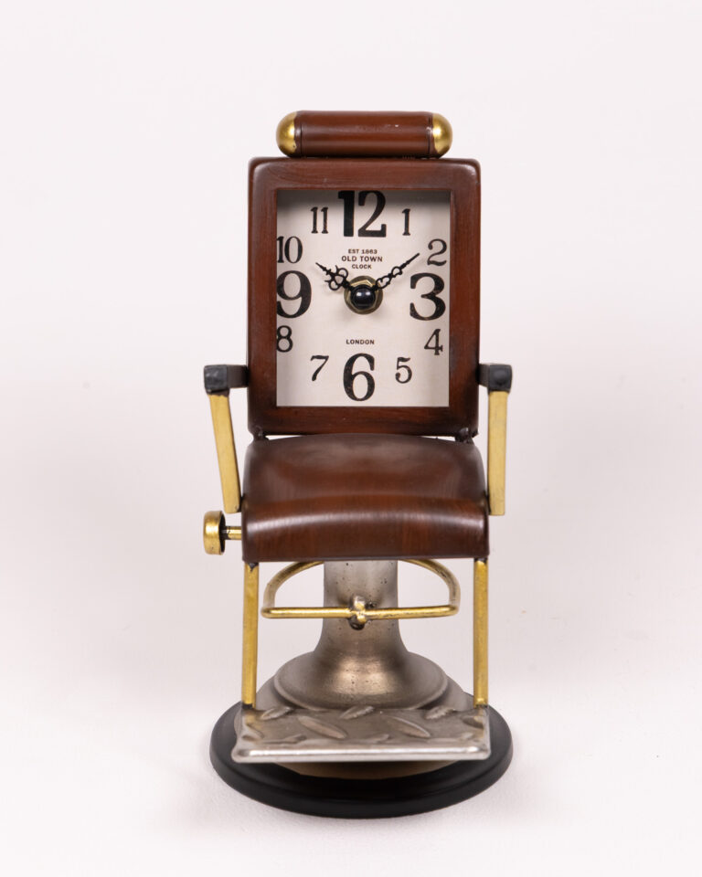 Novelty Barber Chair Clock - Desktop Timepiece