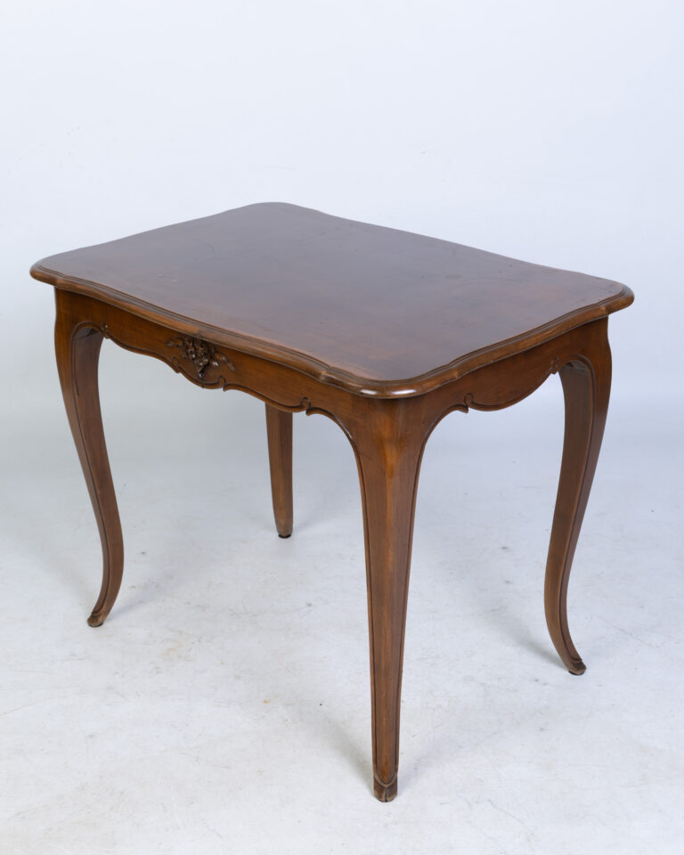 Antique Mahogany Side Table with Carved Detailing & Cabriole Legs - Small