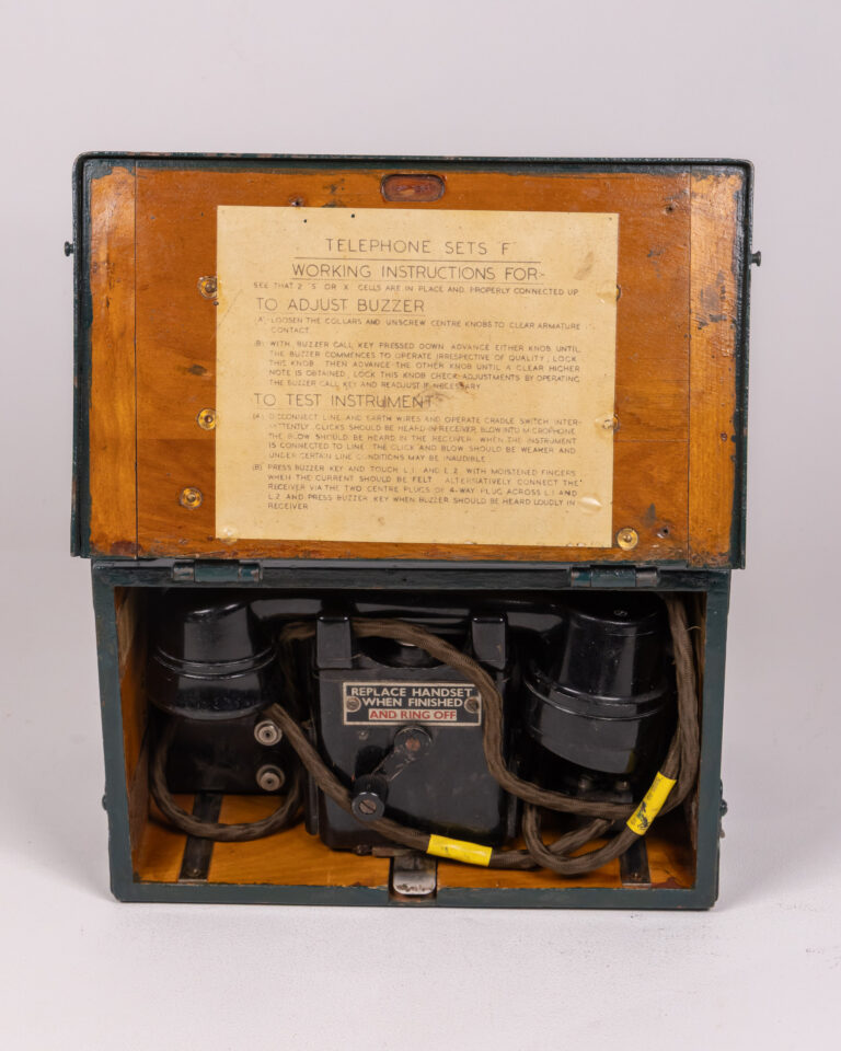Vintage Military Field Telephone Set F MK.II in Wooden Case