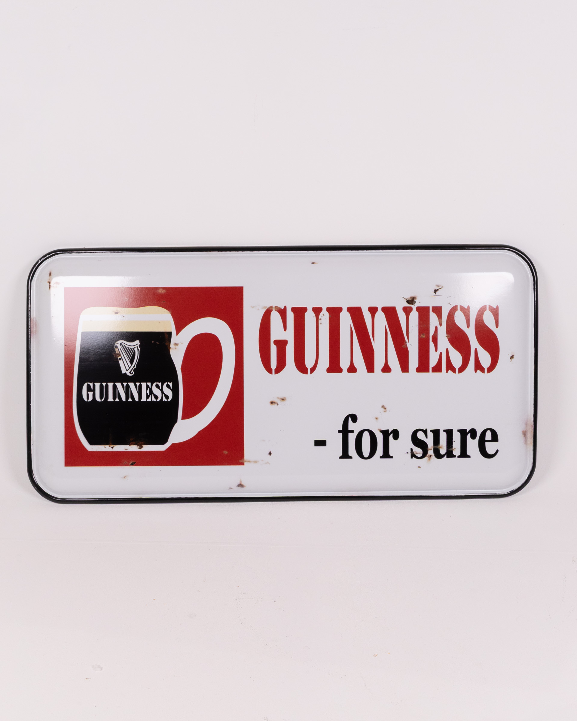 Guinness Advertising Metal Sign, ‘Guinness – for sure’ Home Bar Decor