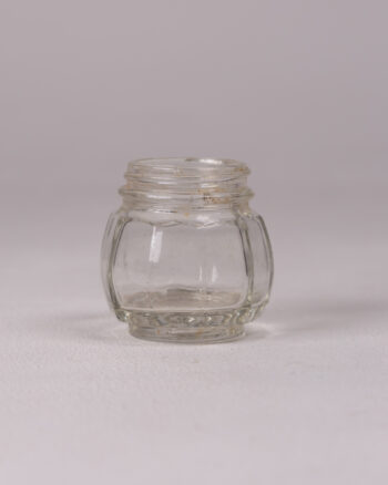Small Clear Glass Decorative Jar with Ribbed Design