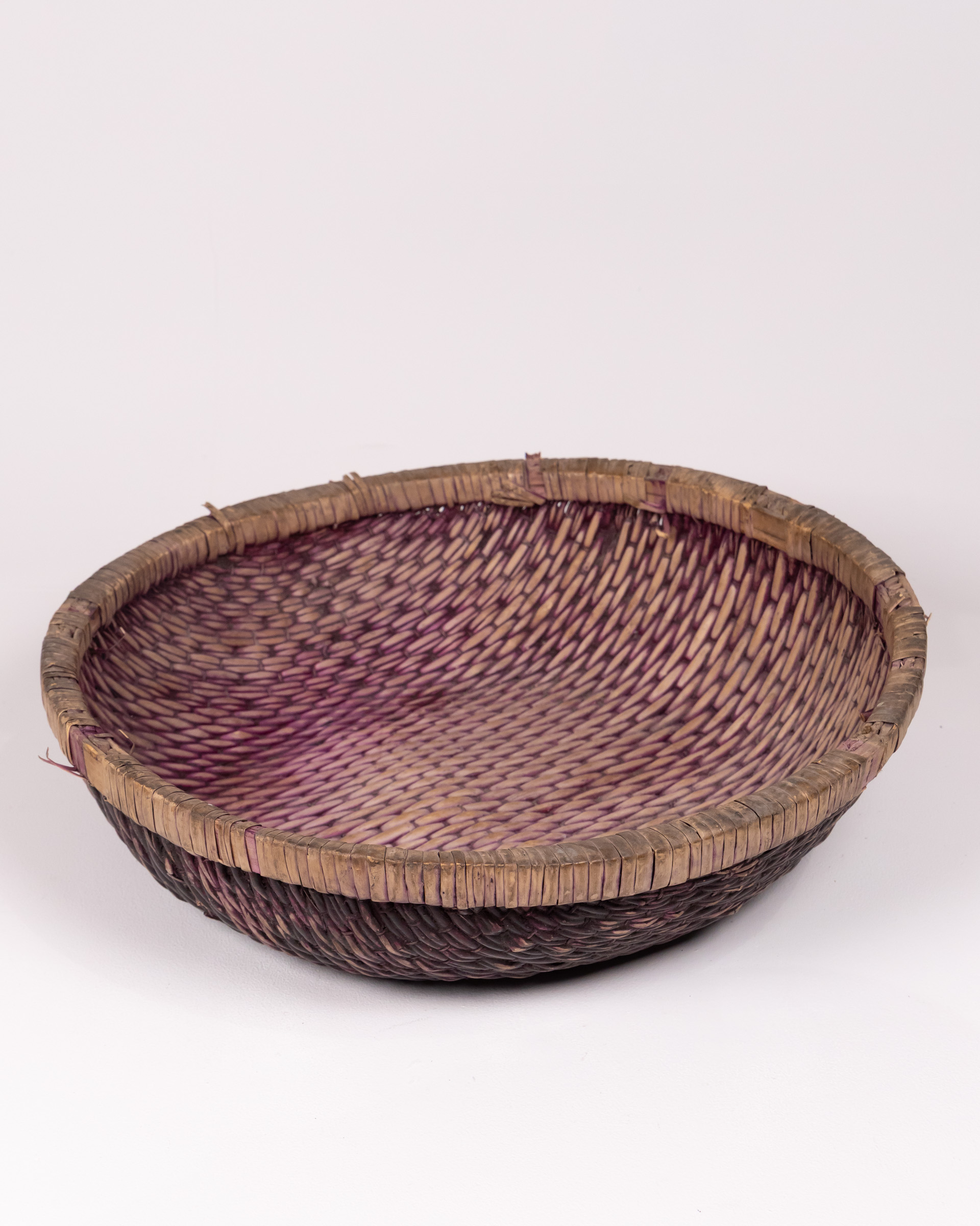 Hand Woven Decorative Purple Wicker Bowl – Bohemian Home Decor