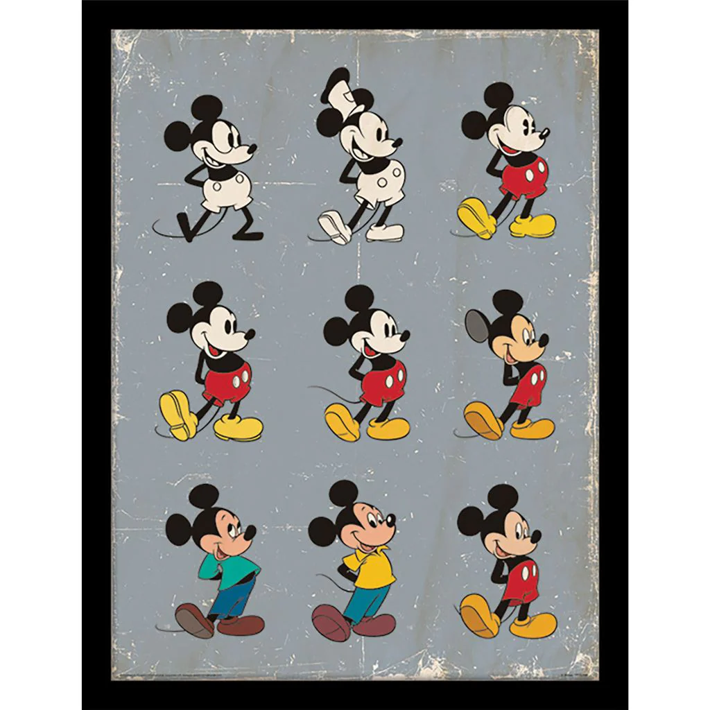 Mickey Mouse (Evolution) Framed 30x40cm Print