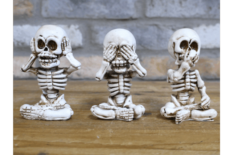 Set of Three Skeletons - Hear, See, Speak No Evil Figurines
