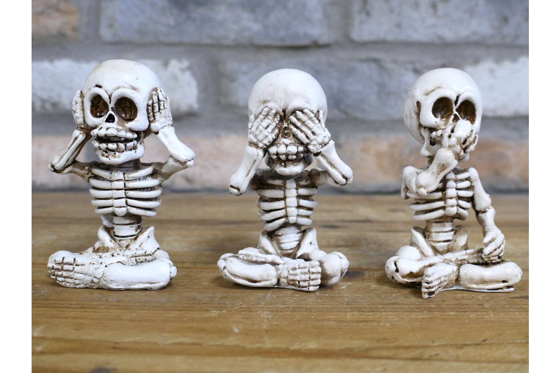 Set of Three Skeletons – Hear, See, Speak No Evil Figurines