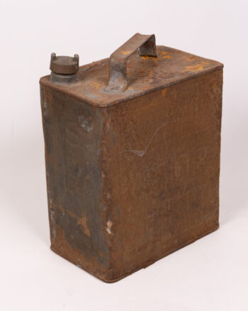 Vintage Shell Motor Spirit Metal Fuel Can with Screw Cap