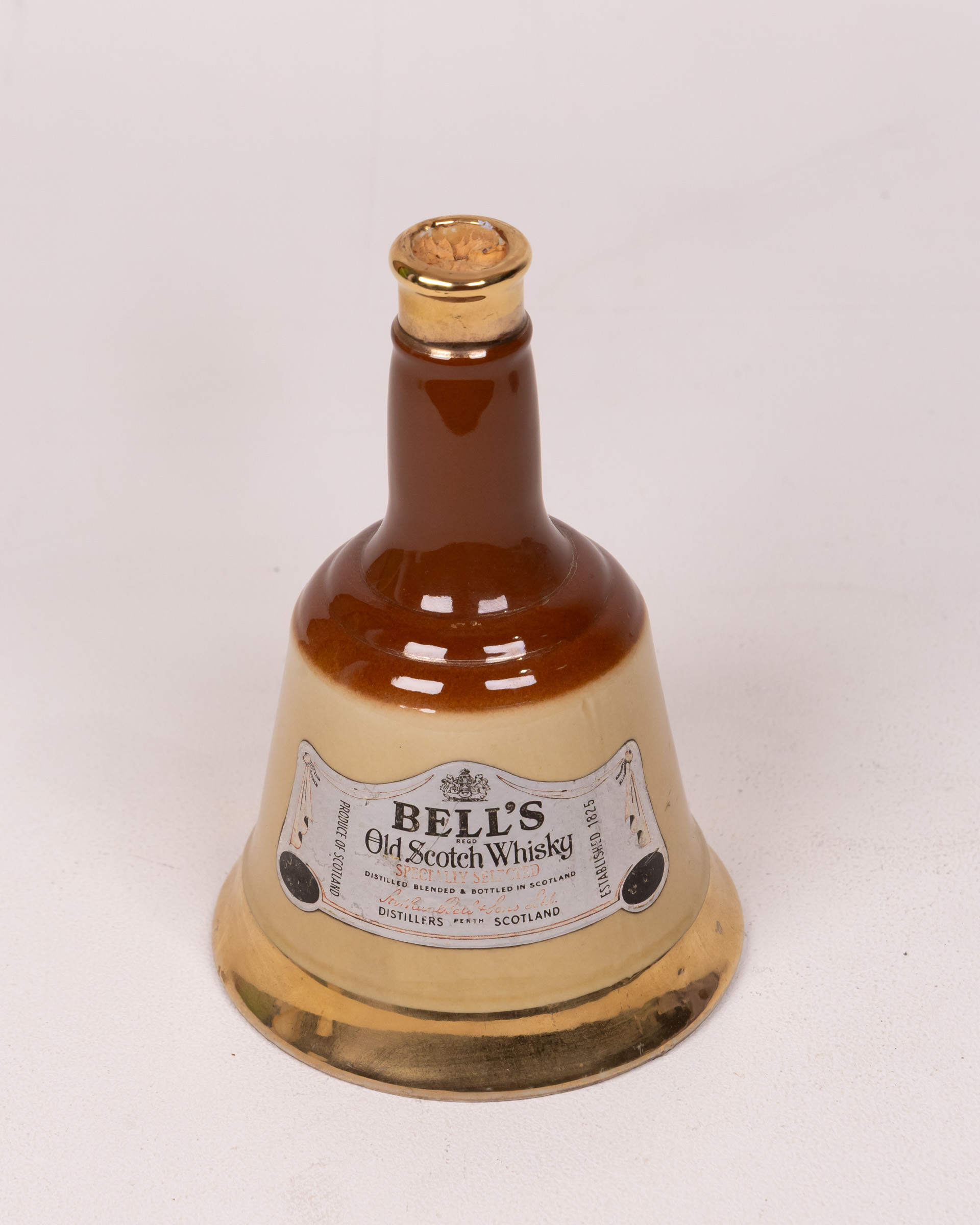 Vintage Bell’s Whisky Ceramic Decanter Bottle with Cork