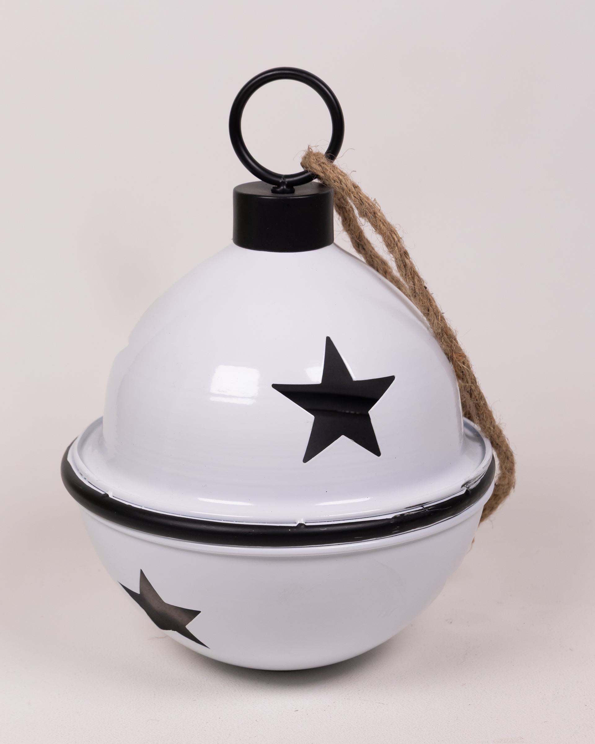 White Metal Star Cut-Out Light Up Bell Christmas Decoration