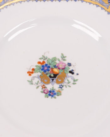 Vintage Wetley China Cake Plate, Gold Gilded Floral Design, England