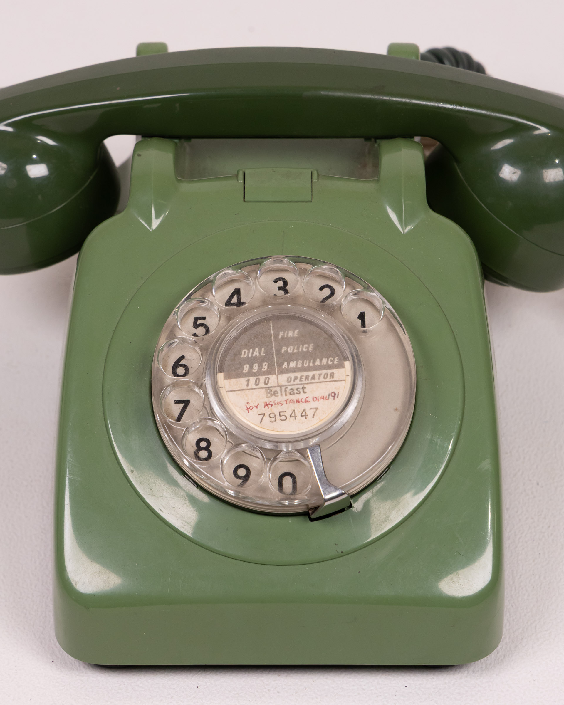 Vintage Green Rotary Dial Telephone – Retro Telecom Era Phone