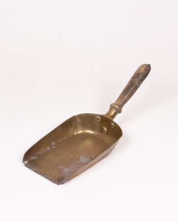 Vintage Brass Scoop with Wooden Handle – Made in England