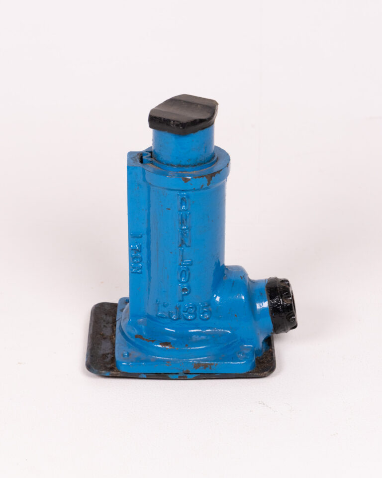 Vintage Blue Bottle Jack, Heavy Duty Mechanical Car Lift, Automotive Tool