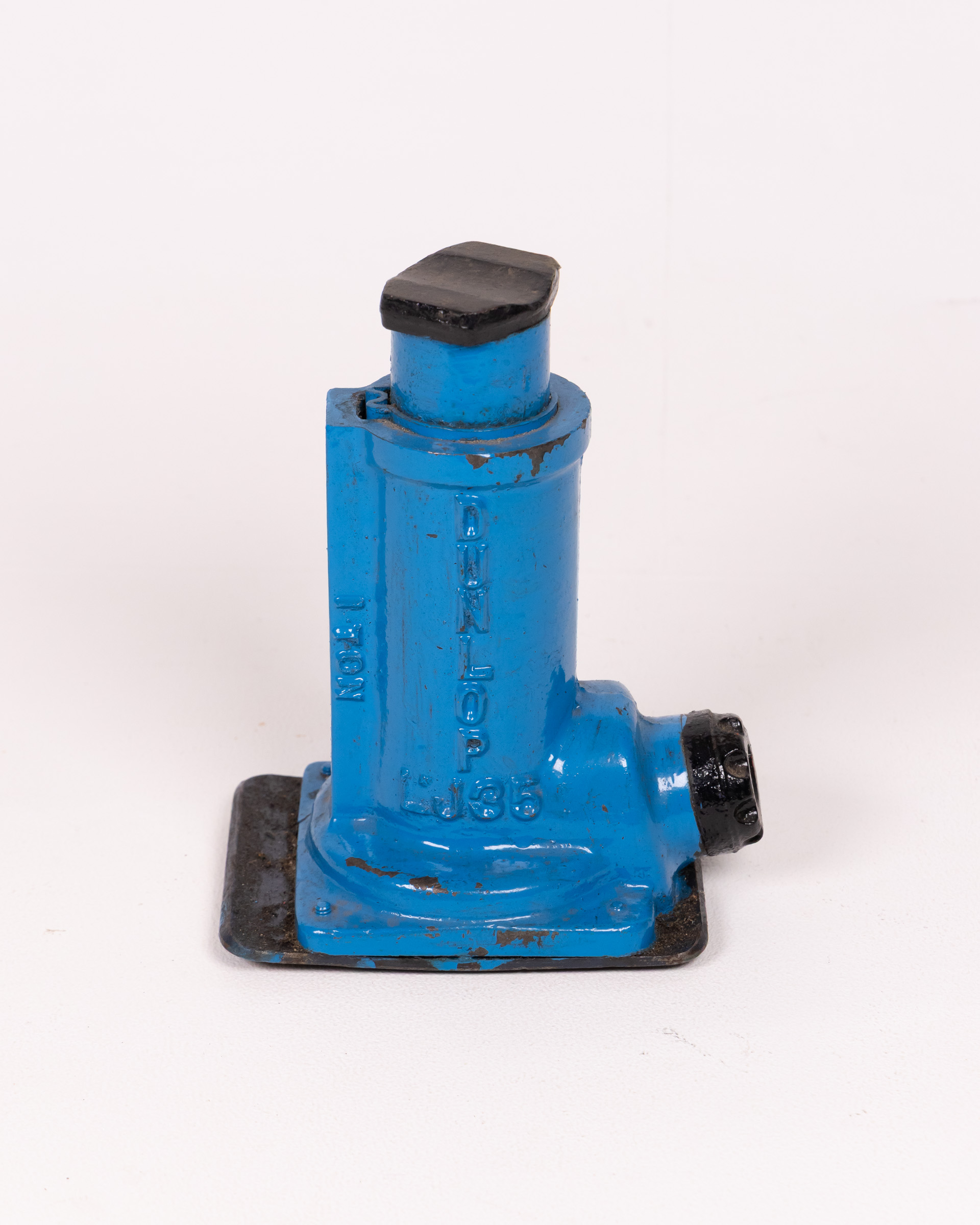 Vintage Blue Bottle Jack, Heavy Duty Mechanical Car Lift, Automotive Tool