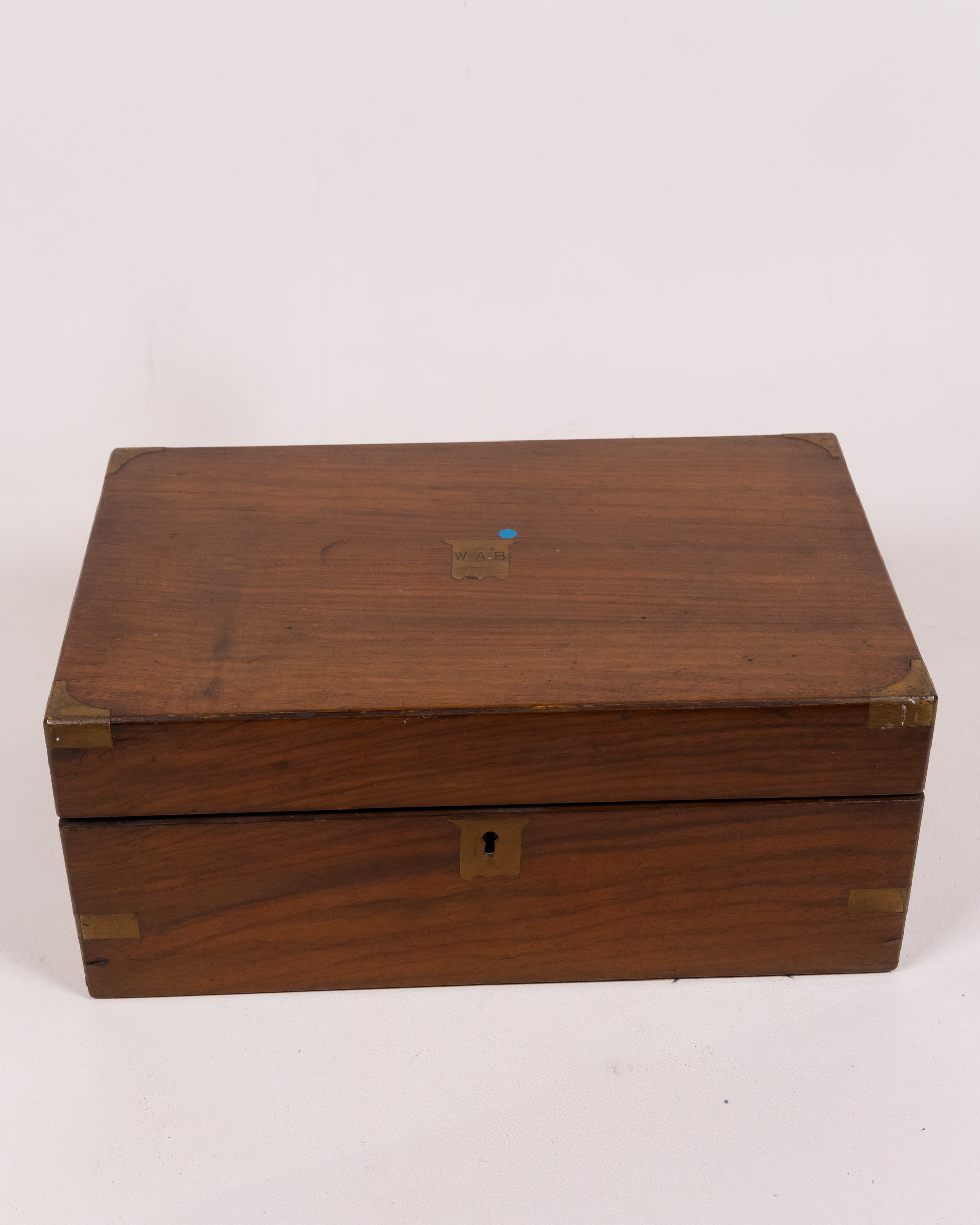 Vintage Wood Writing Slope Box with Leather