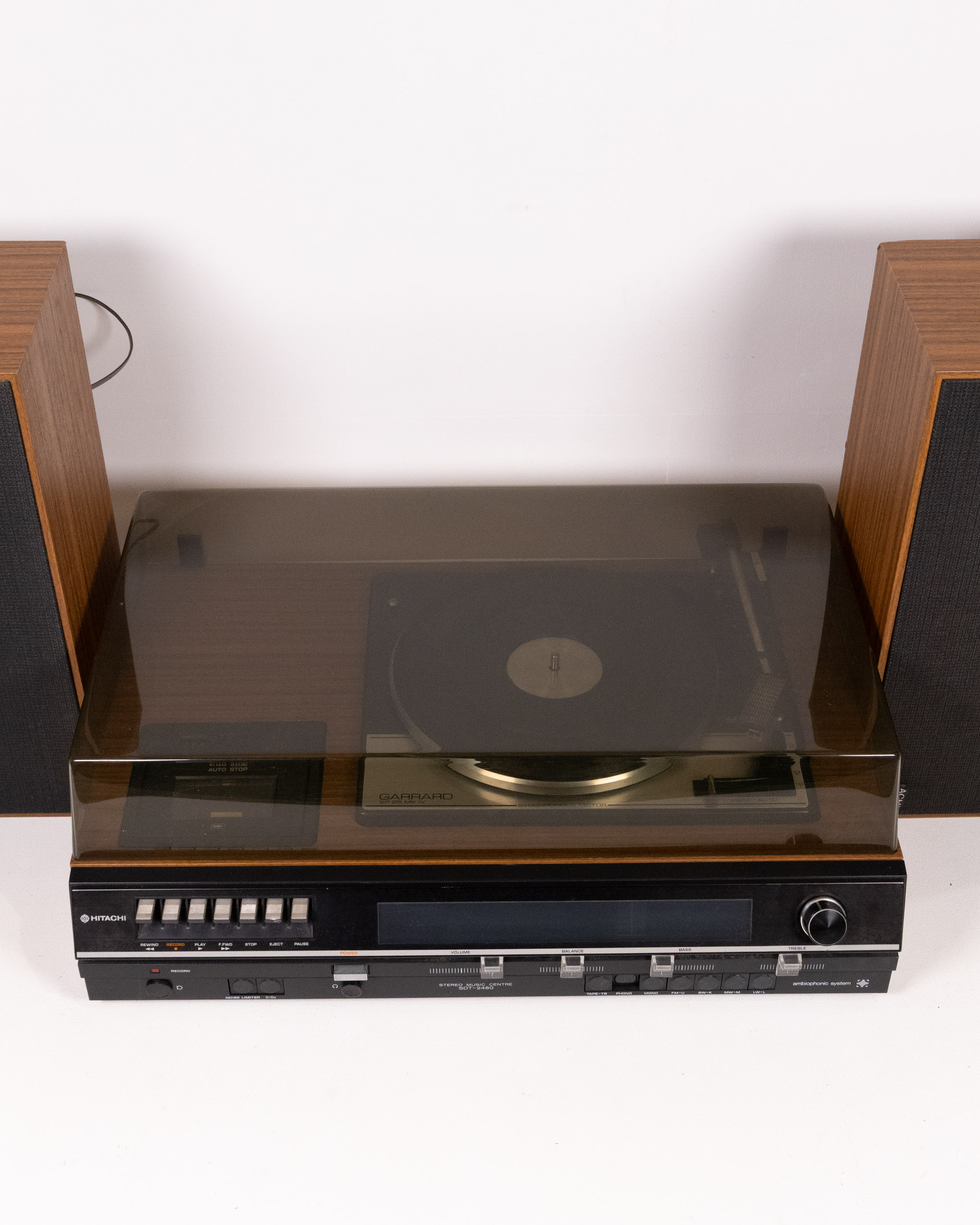 Vintage Hitachi Stereo Music System with Garrard Turntable & Speakers - Image 12