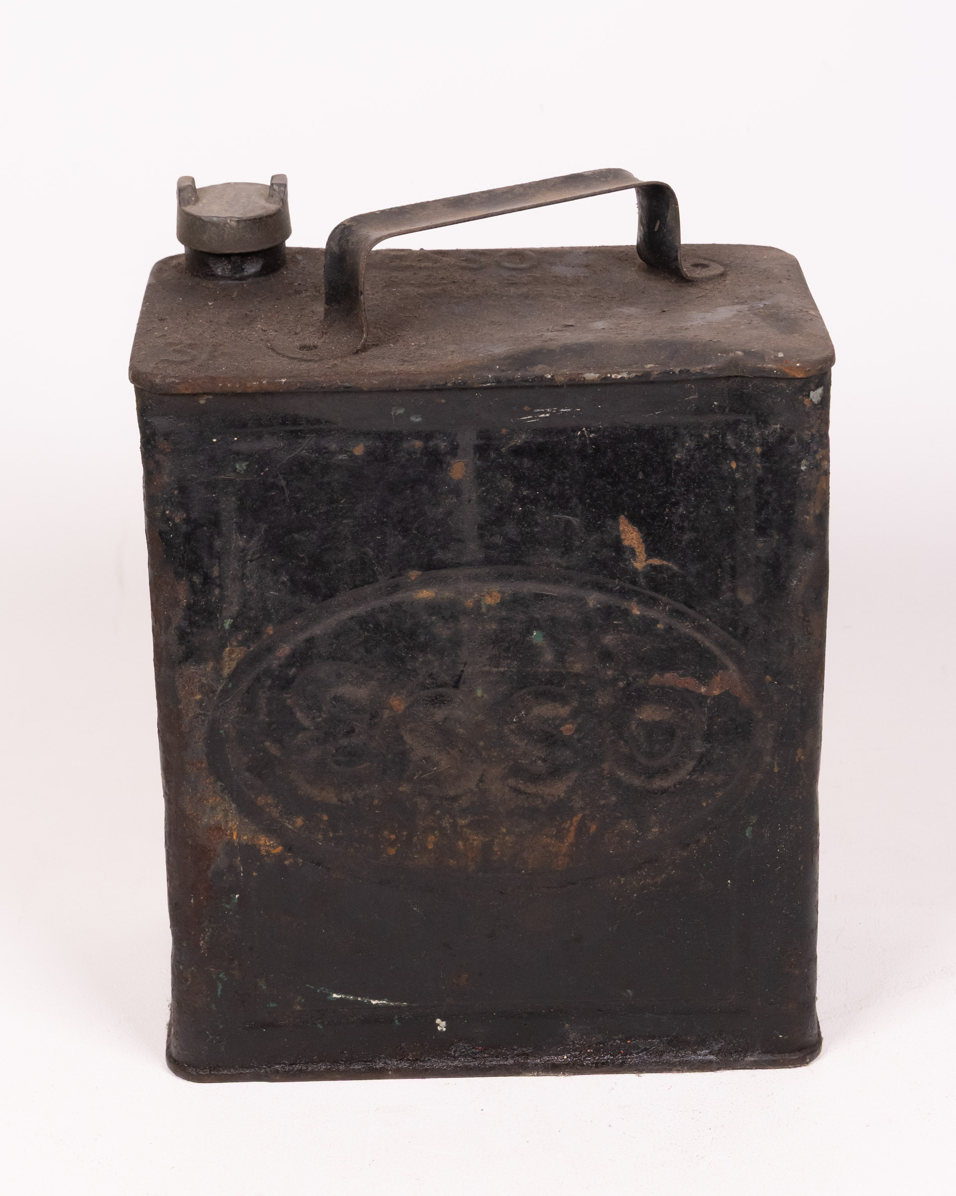 Vintage ESSO Metal Fuel Can with Embossed Logo