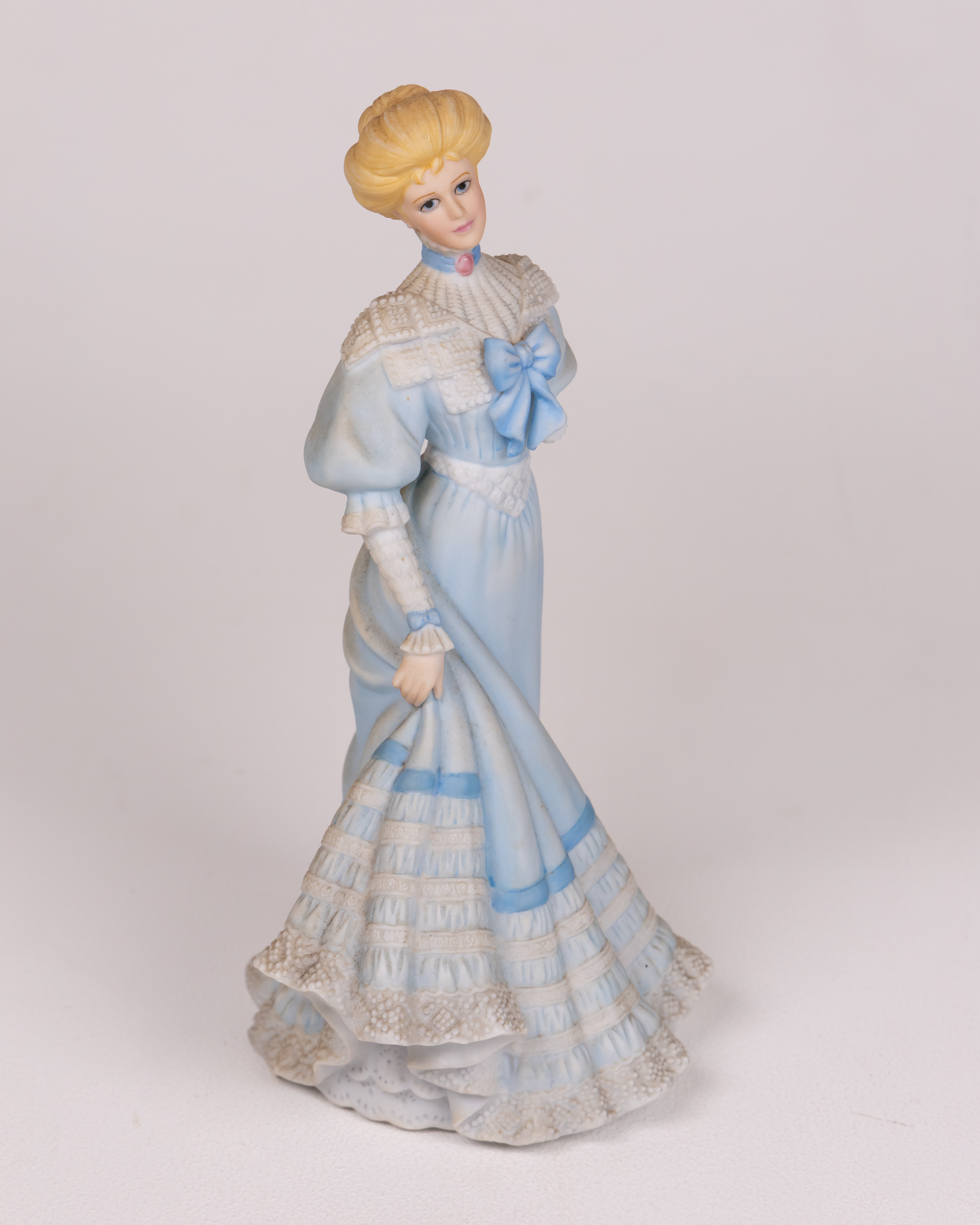 Gorham ‘On the Boardwalk’ Fine Porcelain Figurine, Lady in Blue Dress