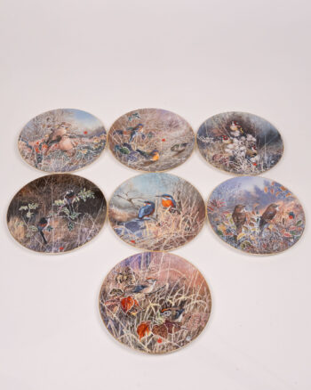 Coalport Goldcrests ‘Frosty Mornings’ Bird Plates, Set of 7