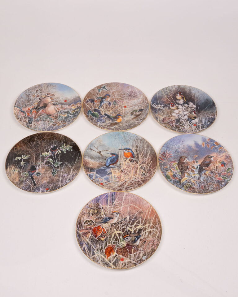 Coalport Goldcrests 'Frosty Mornings' Bird Plates, Set of 7