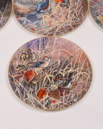Coalport Goldcrests ‘Frosty Mornings’ Bird Plates, Set of 7