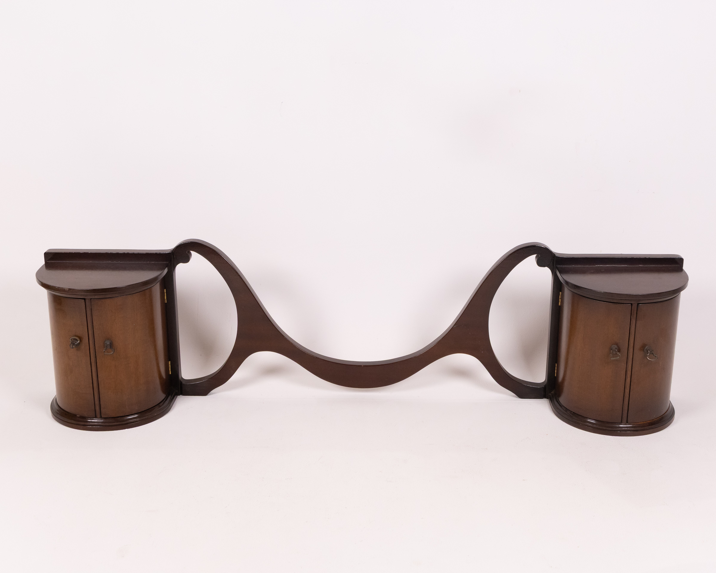 Unique Wall Mounted Hanging Cabinet, Wooden Double Cupboard Storage Unit