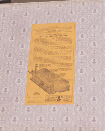 Vintage Ledger Book, James Moore Belfast, Canvas Cover, Accounting Pages